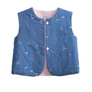 Azala Dark Blue Reversable Quilted Kids Vest